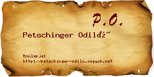 Petschinger Odiló névjegykártya
